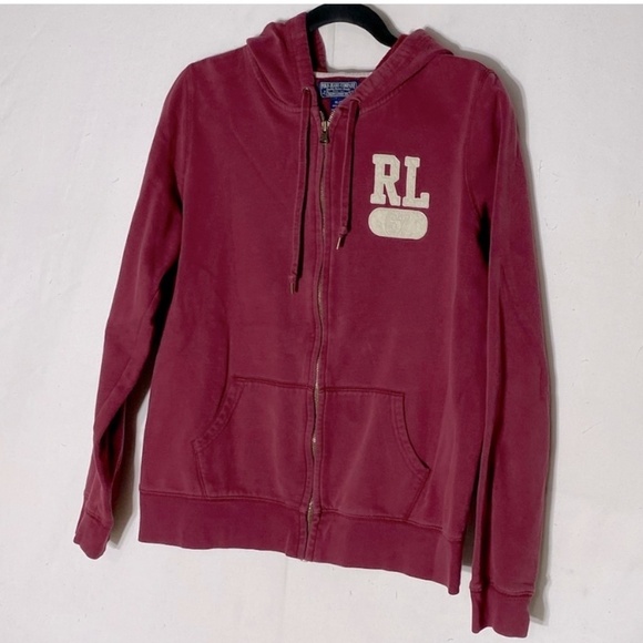 Vintage Y2K Polo Jeans Company Red Zip Hoodie XL - Picture 11 of 11